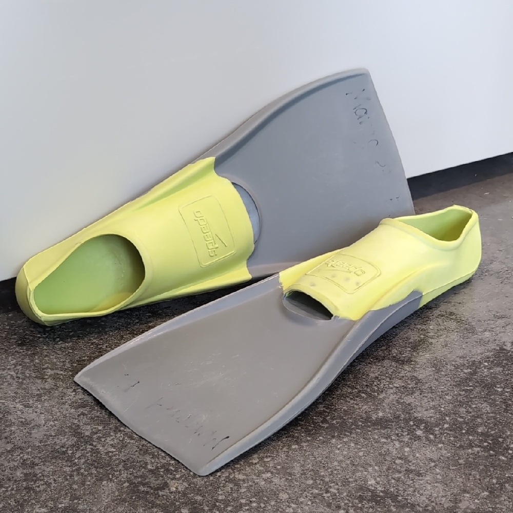 Speedo Men's Swim Fins - Gray and Lime